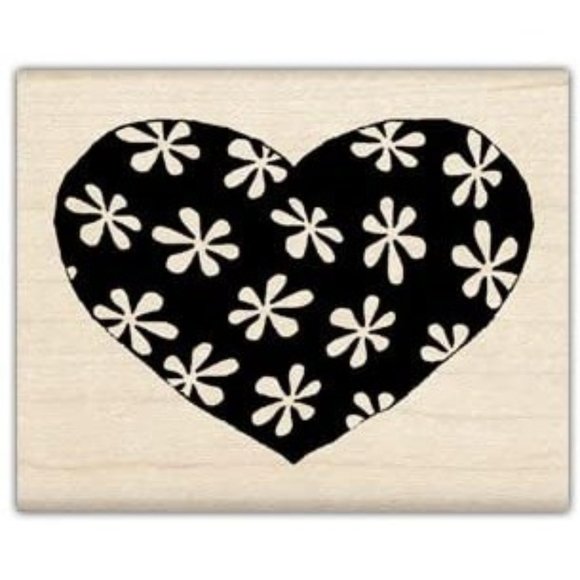 Inkadinkado Heart Full of Flowers Rubber Stamp NWT Crafts Scrapbook - Picture 1 of 1